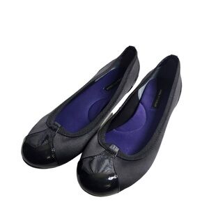 Dana Buchman Shoes Womens 6 M Toe & Heel Stretch Ballet Flats Black Fabric
